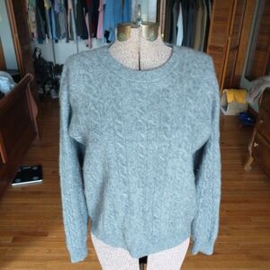 Vintage cashmere grey cable sweater  (xl fits like a medium)